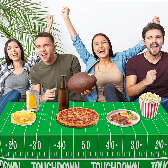 QZYL Football Party Decorations 2026, Disposable Football Tablecloth,