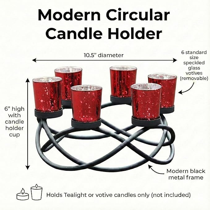 Iron Round Votive Tealight Candle Holder Centerpiece for Halloween