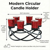 Iron Round Votive Tealight Candle Holder Centerpiece for Halloween