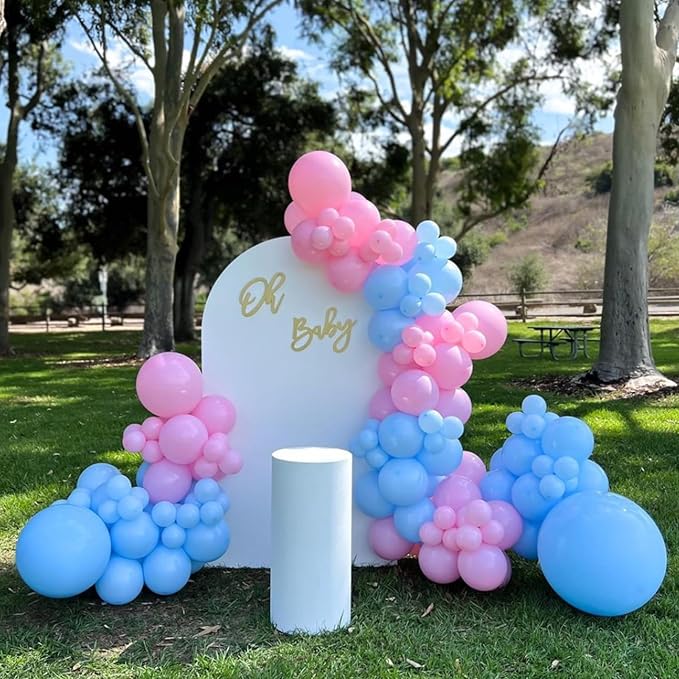 Pink and Blue Balloons Garland Arch Kit, 134pcs Gender Reveal Balloon