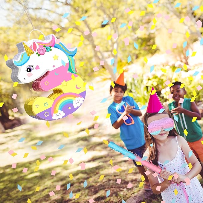 Unicorn Piñata Girl 3rd Birthday Decoration Number 3 Piñata Unicorn