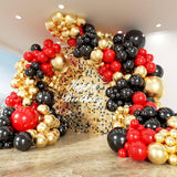 153Pcs Red and Black Gold Balloons Garland Arch Kit 18 12 10 5 inch