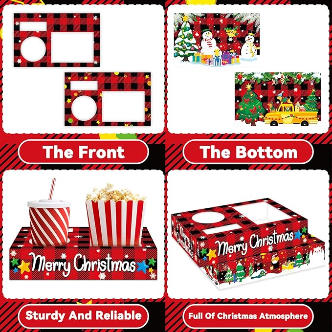 50Pcs Christmas Party Supplies Movie Night Paper Snacks Boxes Xmas