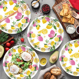 50PCS Lemon Party Supplies - 7" Lemon Plates with Blue Tiles & Yellow
