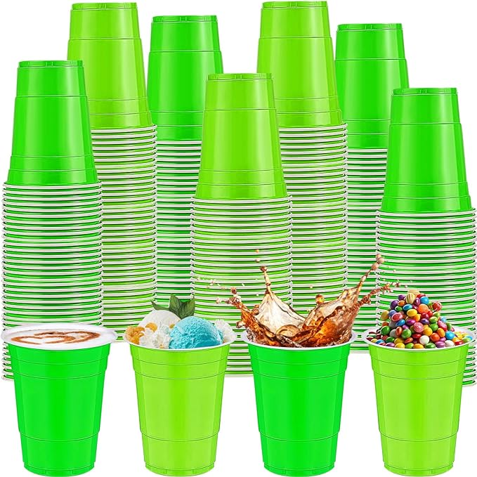 120 PCS st. patrick's Day Plastic Cups Green Disposable Plastic Cups