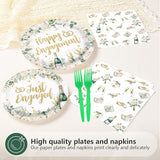 96Pcs Happy Engagement Party Decorations Watercolor Eucalyptus