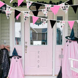 31Ft Pink Black Halloween Party Decorations Spider Bow Pumpkin Skull