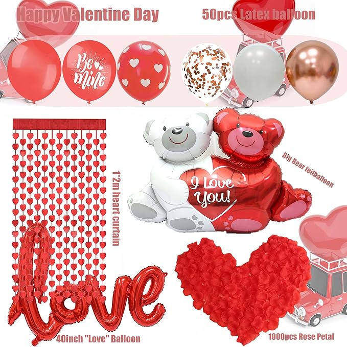 Valentine Day Balloon Decorations Kit Balloons Arch Garland With Red
