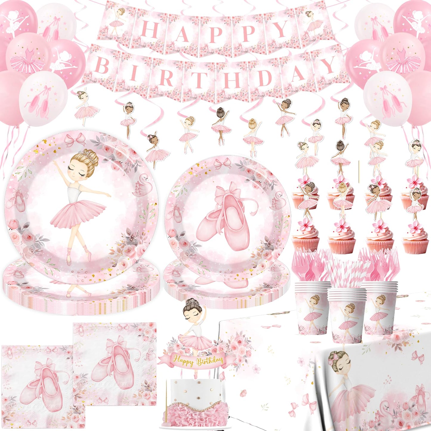 Ballerina Birthday Party Decorations Ballerina Party Tableware Kit