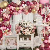 Amandir 162Pcs Burgundy Balloon Garland Arch Kit, Light Pink White