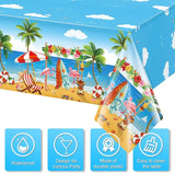 6 Pack Summer Beach Plastic Tablecloth Party Decorations, Disposable
