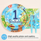 96Pcs Travel Theme 1st Birthday Party Supplies Adventure Awaits