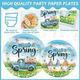 96pcs Spring Party Plates and Napkins Hello Spring Party Decorations