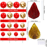 Ephlyn 28Pcs Paper Palm Fan Cake Topper Balls Cake Pick for Baby