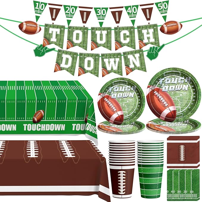 Football Party Decorations 100 Pcs Party Supplies Serve 24 Touch