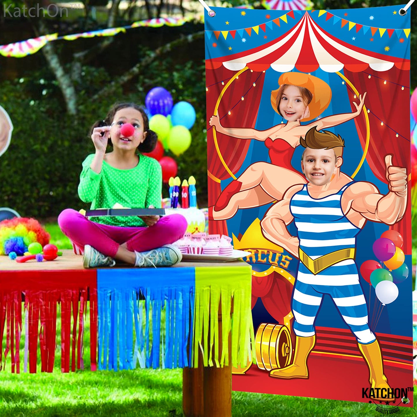 KatchOn, Large Carnival Photo Booth Backdrop - 72x36 Inch | Carnival