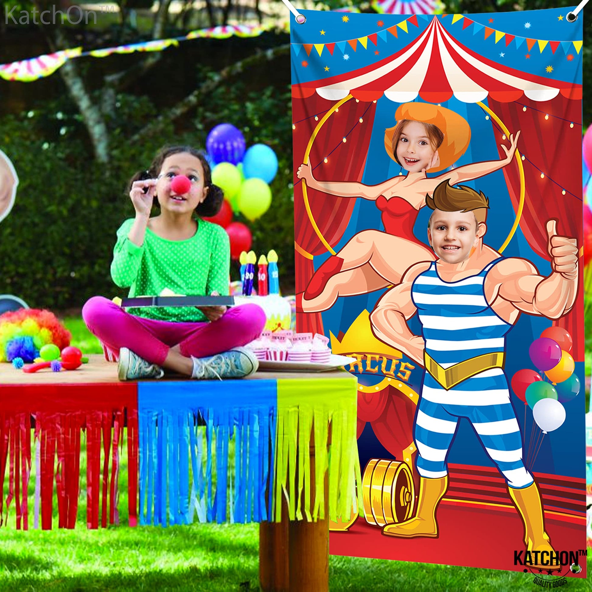 KatchOn, Large Carnival Photo Booth Backdrop - 72x36 Inch | Carnival