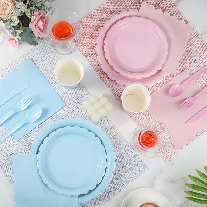 350 Pcs Baby Gender Reveal Plates and Napkins 50 Guest Boy or Girl