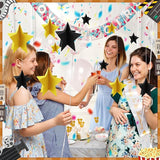 70 Pcs Black and Gold Star Centerpieces Black and Gold Party