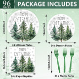 96Pcs Christmas Paper Plates and Napkins for Merry Christmas