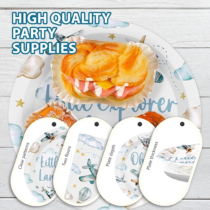 96Pcs Airplane Baby Shower Decorations Airplane Boy Baby Shower