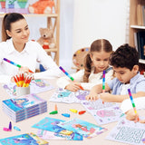 12 Mermaid Mini Coloring Books Kids with 12 Stacking Crayons Little