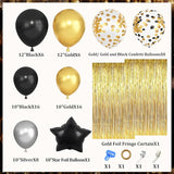 Black and Gold Birthday Party Decorations Kit for Men Women Cheers