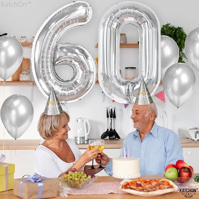 Giant, 40 Inch Silver Number 0 Balloon - Mylar 0 Number Balloon |