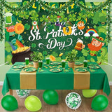 St Patrick's Day Party Decorations Set Backdrop Clover Banner Clover