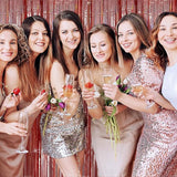 Tinsel Curtain Party Backdrop Rose Gold Birthday Party Decorations 2