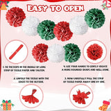 Red Green Christmas Decorations,Merry Christmas Decor Banner Paper