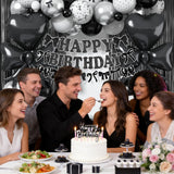 Black Bow Birthday Party Decorations, Coquette Bow Black and White