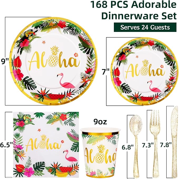 Hawaiian Luau Party Decorations Aloha Plates and Napkins Party