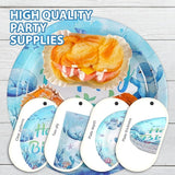 96Pcs Manatee Birthday Decorations Blue Under the Sea Plates and