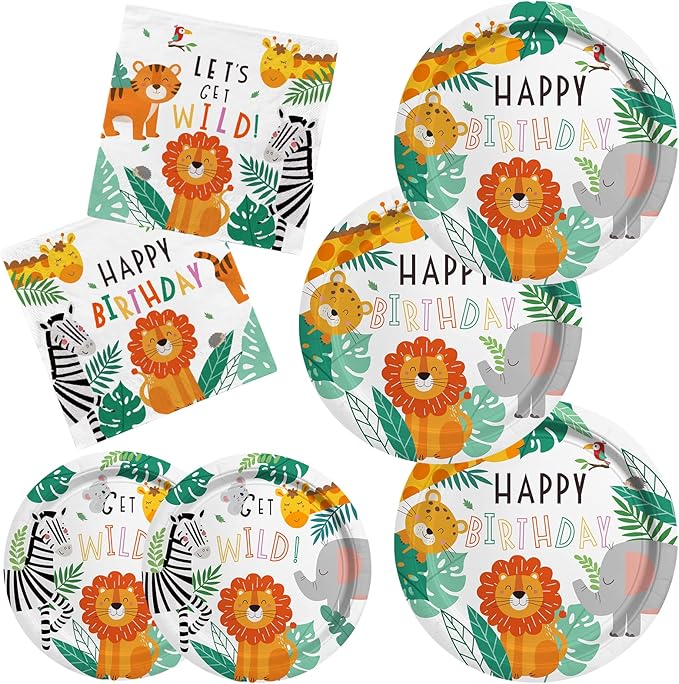 Safari Birthday Party Supplies Jungle Disposable Paper Plates