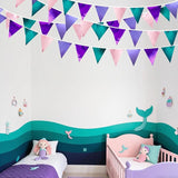 Mermaid Party Decorations Purple Pink and Teal Aqua Metallic Fabric