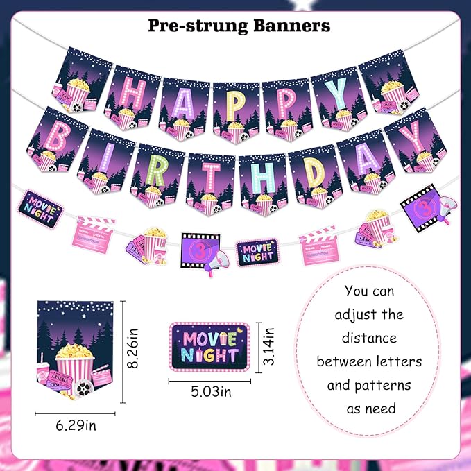 Movie Night Party Decorations Girls Movie Birthday Party Decorations