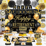 Retirement Party Decorations for Men Women Black Gold Happy