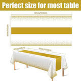 OHOME 4 Pack Disposable Plastic Table Cloths for Parties,White and