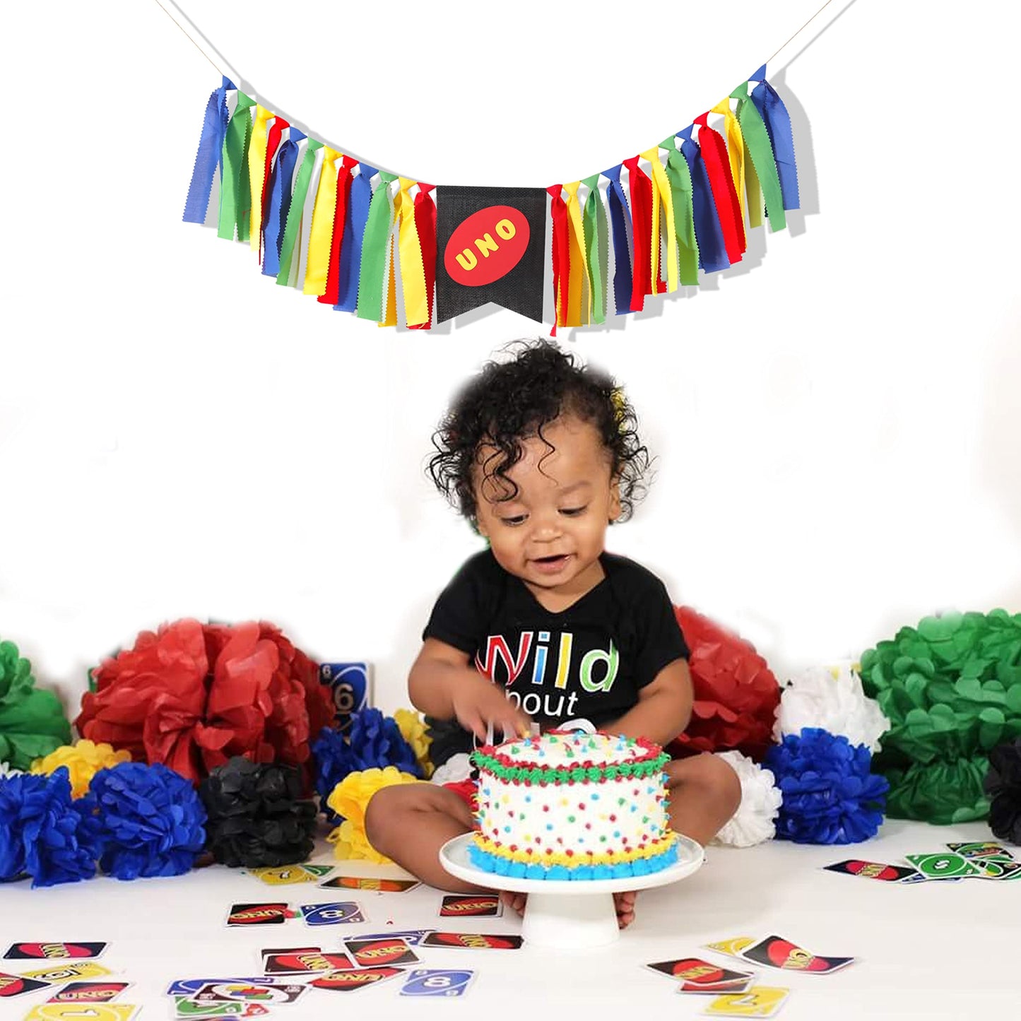 First Birthday High Chair Banner - Boy 1st Birthday Highchair Banner