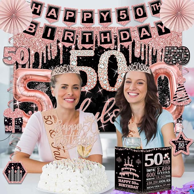 50th Birthday Decorations for Women 32pcs 50th Birthday Party