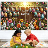 Easter Banner Polyester 43x70.86 Inches Large Easter Banner for Wall