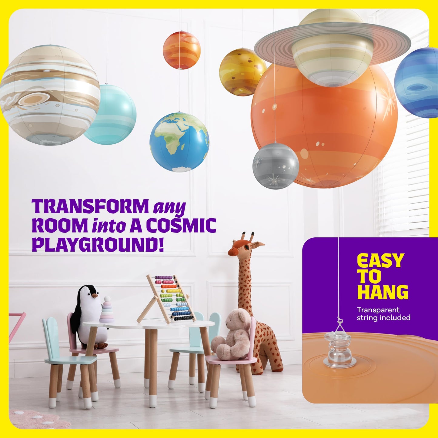 Dan&Darci Inflatable Solar System Planets for Kids - Science Toys -