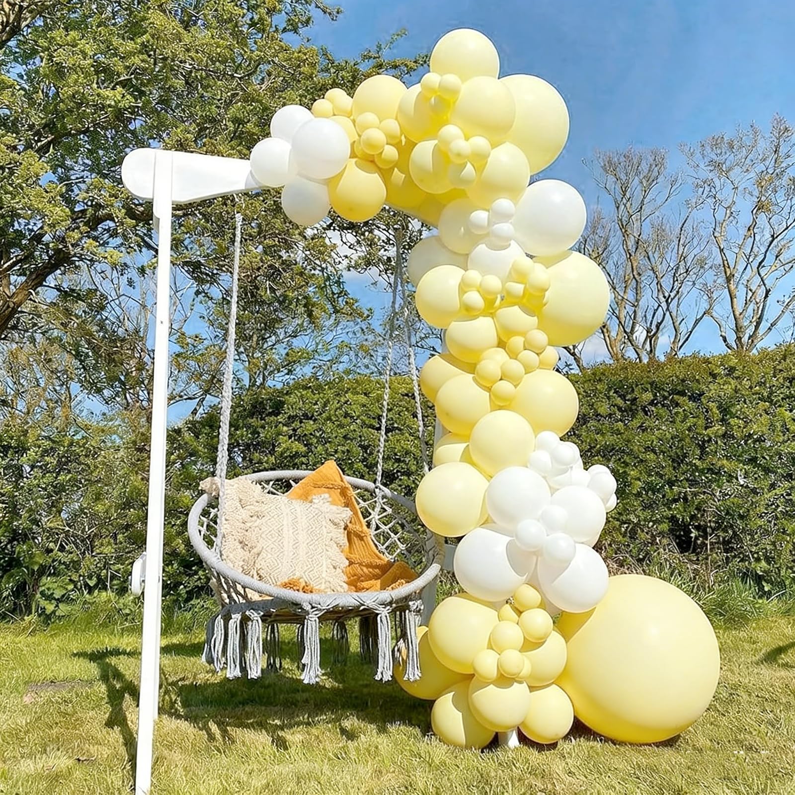 Light Yellow Balloons, 50pcs 12 Inches Pastel Yellow Latex Balloons