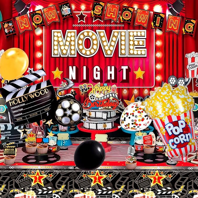 Movie Night Party Decorations 84 Pcs Movie Night Party Supplies