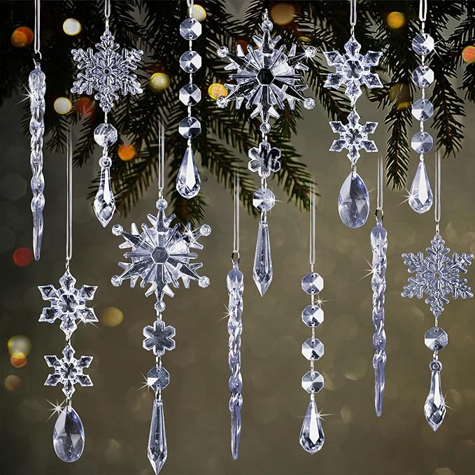 18pcs Crystal Christmas Ornaments for Christmas Tree Decorations-Royal