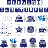 Retirement Party Decorations Blue Silver 20PCS Kit Banner Backdrop