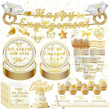 141PCS Engagement Party Decorations Happy Engagement Banner Ring