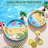 120 Pcs Summer Party Paper Plates Disposable Round Paper Plate