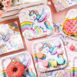 72 Pcs Unicorn Plates and Napkins Serve 36 7 Square Paper Dessert